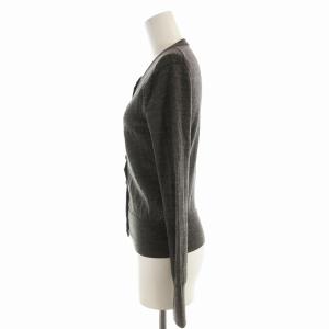 POLO RALPH LAUREN カーディガン ニット 長袖 ロゴ刺繍 ウール XS ダークグレー