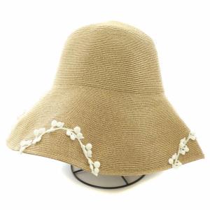 KANA TANBODYハット 麦わら帽子 ペーパーハット ストローハット 装飾 ロゴ ベージュ /BB