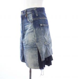 JUNYA WATANABE コムデギャルソン ドッキングデニムスカート ひざ丈 変形 S 青 ブルー