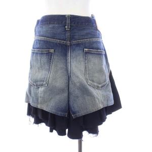 JUNYA WATANABE コムデギャルソン ドッキングデニムスカート ひざ丈 変形 S 青 ブルー