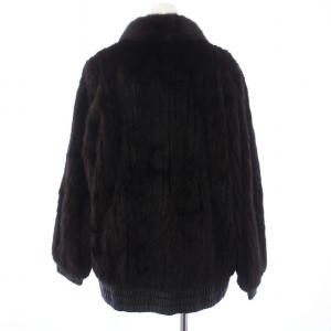 SAGA MINK 銀サガ ミンクファーコート 毛皮 アウター ジップアップ レザー 切替 M 黒 茶 ブラック ブラウン