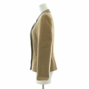 JIL SANDER テーラードジャケット アウター ダブル ショート丈 ウール カシミヤ混 34 XXS 茶 ブラウン グレー
