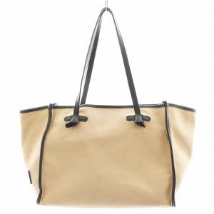GIANNI CHIARIN ハンドバッグ トートバッグ キャンバス ベージュ 黒 ブラック /AN5