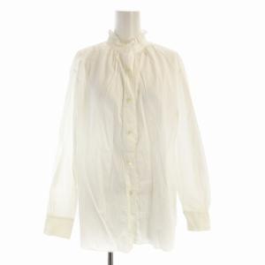 シャツ ブラウス 長袖 フリル 36 白 ホワイト 08585025 /EE