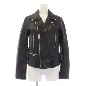 ライダースジャケット 革ジャン ラムレザー アウター ジップアップ 羊革 1 S 黒 ブラック 163L501