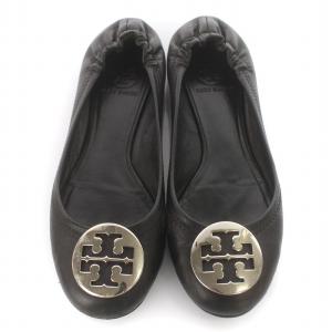 TORY BURCH フラットシューズ パンプス ロゴ 靴 シューズ 7.5M 黒 ブラック