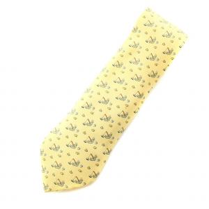 ネクタイ レギュラータイ 総柄 釣り 絹 シルク 黄 イエロー /YT OH
