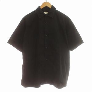 20SS シャツ 半袖 無地 44 M 黒 ブラック /G