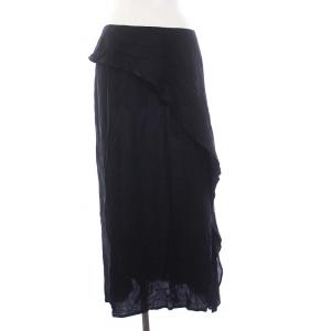 フレアスカート ロング アシンメトリー 1 S 黒 ブラック NO-S02-802 /KH