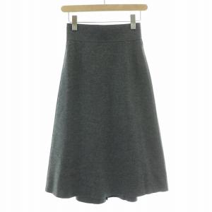 CORBY フレアスカート ミモレ ロング 無地 ウール 30 XXS グレー /BB