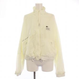 LACOSTE セットアップ アシンメトリー切り替えトラックジャケット マリンプリントジョガーパンツ 38 白 BF0029 XF0004