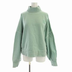 スウェット トレーナー プルオーバー ショート丈 ビックシルエット 長袖 XL ライトグリーン