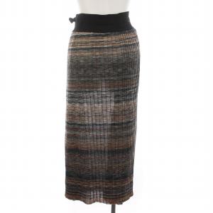 TAN カスリプリーツスカート ニット ロング 総柄 F 茶 マルチカラー TN20SS037