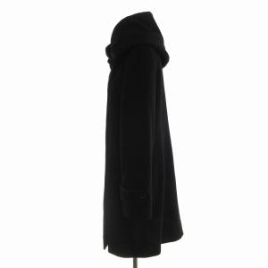 ANAYI コート フーデッドカシミヤ混 ミドル丈 38 M 黒 ブラック