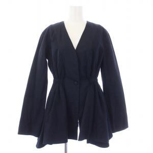 ノーカラージャケット XS ネイビー
