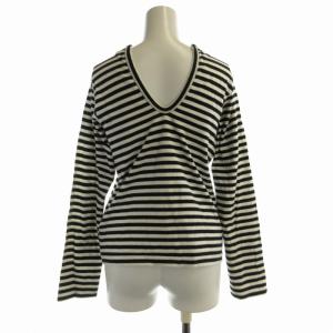 robe de chambre COMME des GARCONS ニット セーター カットソー ボーダー 長袖 黒 ブラック 白 ホワイト