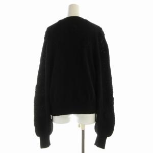 IENA LA BOUCLE Pirenei柄編みプルオーバー カーディガン ニット 花モチーフ 長袖 Ｆ 黒 ブラック