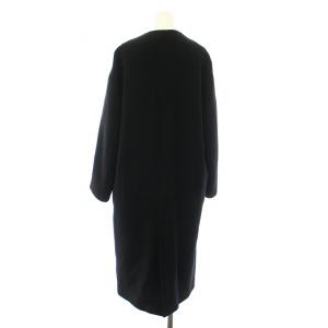 IENA 19AW MANTECO ノーカラーコート ロング オーバーサイズ ウール 34 XS 黒 ブラック 19020900588430