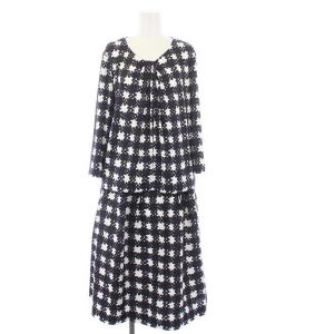 セットアップ ブラウス カットソー 七分袖 プルオーバー フレアスカート ひざ丈 総柄 13+ XL 大きいサイズ