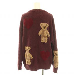 gelato pique 22AW ホリデー HOLIDAY ベアハートジャガードプルオーバー ニット クルーネック 長袖 くま柄
