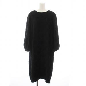 NEMIKA ボア ワンピース ロング 起毛 長袖 大きいサイズ 13+ XL 黒 ブラック /YM