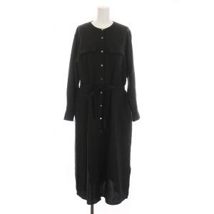 23AW シャツワンピース ロング バンドカラー 長袖 38 M チャコールグレー /YM