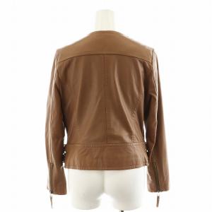 GRACE CONTINENTAL ライダースジャケット シングル 羊革 ラムレザー アウター 36 S キャメル