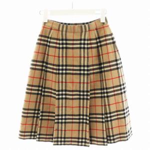 burberrys ヴィンテージ プリーツスカート ノバチェック ウール ベージュ
