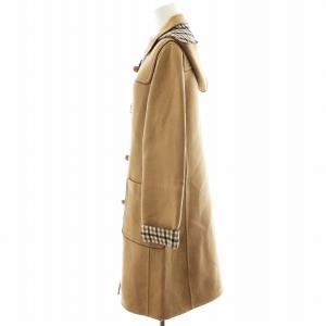 Aquascutum ダッフルコート ロング丈 フード ウール アウター 6F S キャメル