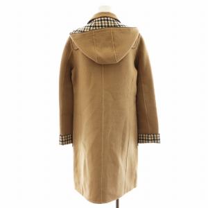 Aquascutum ダッフルコート ロング丈 フード ウール アウター 6F S キャメル