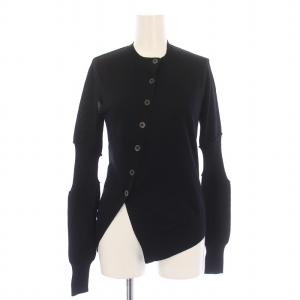 カーディガン 長袖 ニット 変形 ウール S 黒