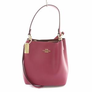 スモールタウンバケットバッグ 2WAY ハンドバッグ ショルダーバッグ レザー ロゴチャーム ピンク 1011
