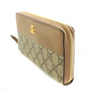 GUCCI ダブルGバイカラージップアラウンドウォレット GGマーモント ベージュ 456117