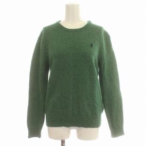 ニット ウール セーター 長袖 S グリーン 緑 /G