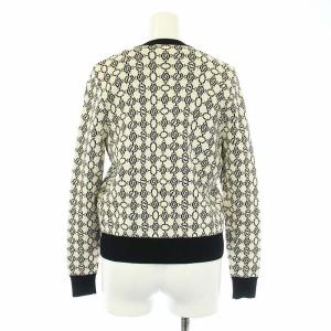 ANAYI 22SS チェーン柄ジャガードカーディガン 長袖 アンサンブルニット ノースリーブ 38 M 白 ホワイト 黒 ブラック 10221816600