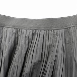 ANAYI フレアスカート プリーツ イージー ミモレ ロング ウエストゴム シルク混 36 S グレー