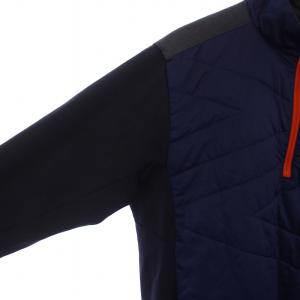 MUNSINGWEAR トレーナー ハーフジップ ナイロン 切替 ダウン ロゴ ゴルフウェア L 紺 ネイビー MGMOJK06