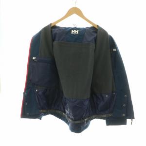 HELLY HANSEN ジップアップパーカー ジャケット フーディー 長袖 ロゴプリント フード M 紺 ネイビー