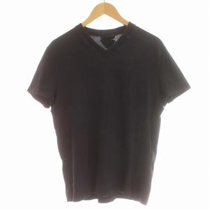 Tシャツ Vネック 半袖 カットソー 無地 M ネイビー 紺 /G