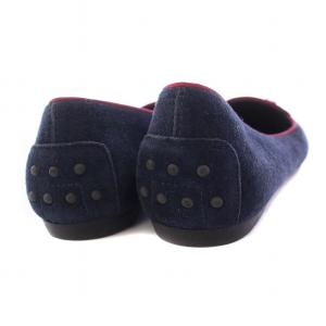 TOD'S パンプス オペラシューズ  ローヒール スエード 37.5 24.5cm 紺 ネイビー /KH