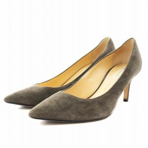 パンプス ポインテッドトゥ ヒール スエード 35.5 22.5cm グレー /AN9