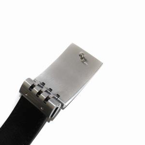 Salvatore Ferragamo レザーベルト 革ベルト シルバー金具 黒 ブラック