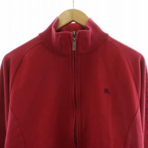 BURBERRY BLACK LABEL ジップアップジャケット 長袖 ロゴ刺繍 スタンドネック 3 L 赤 レッド