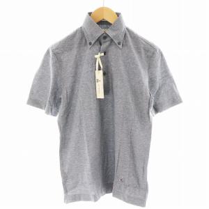 ポロシャツ 半袖 刺繍 コットン XS 紺 ネイビー