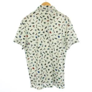23区 22AW GOLF PARISモチーフプリント 半そでシャツ ポロシャツ 半袖 総柄 LL グレー