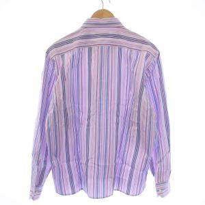 ETRO シャツ 長袖 ボタンダウン ストライプ柄 ロゴ刺繍 43 XXL マルチカラー