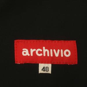 archivio 中綿 ベスト ロゴ ナイロン ジップアップ 40 M 黒 ブラック /G