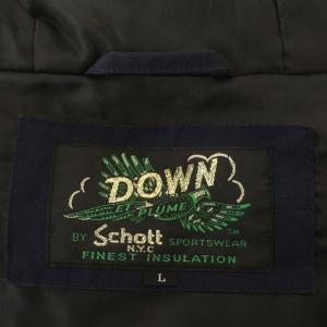 Schott SNORKEL DOWN PARKA ダウンコート ジャケット フード ファー L ネイビー 紺 /G