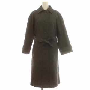 ステンカラーコート ウール ベルテッドコート ロング M相当 グレー /G