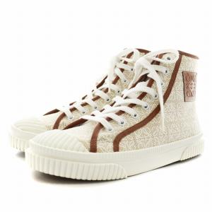 LOEWE アナグラム ハイカット スニーカー 38 ベージュ ブラウン